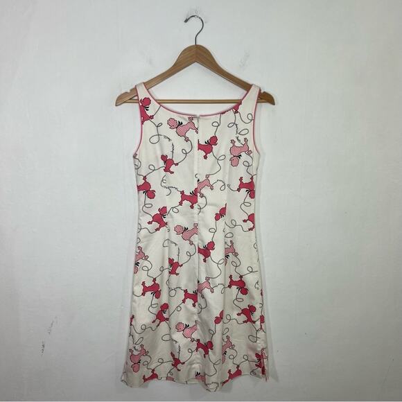 Vintage Becky + Max Pink White Poodle Dog Dress Size 4 - Picture 1 of 13